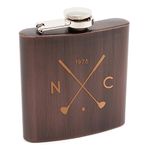 Golf Hip Flasks for Men - Personalised Golf Gifts for Him Dad Grandad - Copper, Bronze or Leather - Pocket Stainless Steel 7oz Canteen