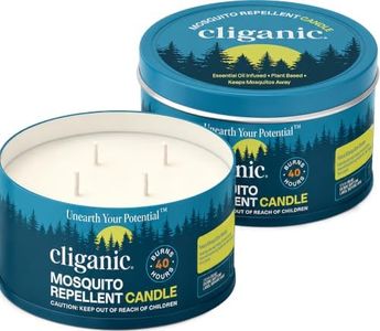 Cliganic Natural Mosquito Repellent Candle (Large 22oz, Pack of 2) | Citronella, DEET Free, Essential Oil Infused for Outdoor, Camping | Burns 40 Hours