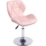 Charles Jacobs Static Swivel Geometric Design Chair with Adjustable Height - Pink PU