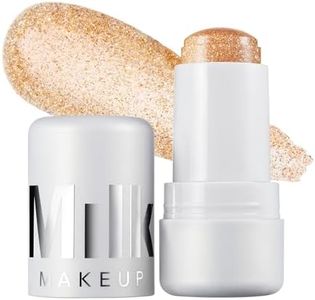 Milk Makeup Cooling Water Jelly Shimmer – Buildable Face + Body Highlighter Stick for Sheer Shimmery Glow – Long-Lasting, Hydrating, Glitter Free Formula – Bubbly (Gold + Silver), 0.17oz