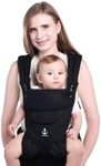 LUFFCABO All-Season Ergonomic Baby Carrier, Breathable Baby Carrier Newborn to Toddler (8-33lbs), Toddler Carrier, Infant Carrier with Temperature Control Panel Design (Olive Black)