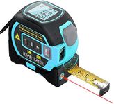 Nurdo 3in1 Laser Rangefinder 5m Tape Measure Ruler LCD Display with Backlight Distance Meter Building Measurement Device Area Volumes Surveying Equipment