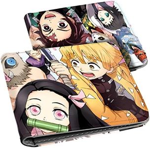 Toyuma Leather Wallet for Teen Boys Kids Purse Credit ID Card Cute Cartoon Kawaii Anime Cool Aesthetic Slim Bifold Small Coin Purses for Youth Men Minimalist Wallet, Two Girls, Minimalist