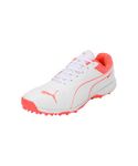 Puma Unisex-Adult Cricket Alrounder White-Fiery Coral Cricket Shoe - 9 UK (10824002)