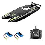 Goolsky Remote Control Boat RC Boats for Kids Adults, 15+ MPH High Speed Racing Boat With Dual Motor, 2.4G 2CH Radio Controlled Boat for Pools or Lakes with 2 Rechargeable Batteries