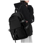 School Backpack for Women, College High School Book Bag for Girls Boys Water Resistant 14 inch laptop backpack for Casual School Work Travel Black L