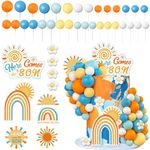 42 PCS Here Comes the Son Cake Toppers Baby Shower Cake Decorations Sunshine Cake Topper for Sun Theme Baby Shower Birthday Wedding Party Supplies