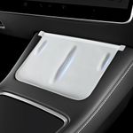 frani Center Console Silicone Mat(White Carbon Fiber Texture) Designed for Tesla Model 3/Y 2021-2025,Tesla Center Console Cover Accessories for Model 3/Y(Not for Model 3 Highland 2024-2025)