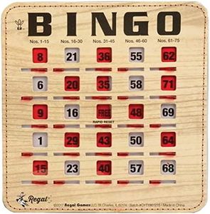 Regal Games - Extra Thick Stitched Cardstock - Woodgrain - Quick, Clear, Rapid Reset Shutter Bingo Cards - Easy to Read - Perfect for Large Groups, Bulk Purchasing