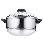 UPKOCH Stainless Steel Noodle Pot Strainer Insert Stock Pot Pasta Stock Pot with Lid for Cookware Stainless Steel 24CM