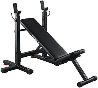 Decathlon Domyos Corength Collapsible Flat/Incline Bench With Rack Black - Weight Bench