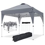 Gazebo, Ej.Victor 2.5x2.5m Pop Up Gazebo Instant Folding with Wheeled Bag, Outdoor Gazebo Tent for Vendor Events, Outdoor Craft Show, Farmers Markets(Grey)