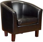 1home Bonded Leather Tub Chair Armc