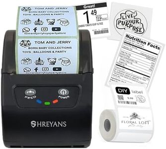 SHREYANS 58mm Label Printer (2 in 1) - Thermal Label & Receipt Printer (50x30 Label Combo) Free 250 Labels | Can be Used to Print Product Name Tags Barcode (Colour Black)
