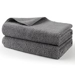 HOMEXCEL Professional Large Microfibre Car Drying Towels 2 Pack, Lint Free, Scratch Free, Highly Absorbent Drying Towel for Cars, SUVs, RVs, Trucks, and Boats,78 x 61 cm,Grey