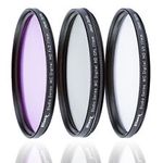 ULTIMAXX 3 Piece Multi Coated HD Filter Kit (UV, CPL, FLD) for Canon Nikon Sony