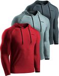 TSLA Men's Long Sleeve Pullover, Dry Fit Running Workout Shirts, Athletic Fitness & Gym Shirt, Hoodie(mtl73) - Charcoal/Red/Sage, X-Large