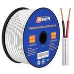 KENGIYEL 14/2 Speaker Wire (100 Feet) 14AWG Gauge in Wall Audio Speaker Wire, Fire Safety CL2 CL3 Rated Audio Speaker Cable/ 14 Gauge-2 Conductors CCA (Copper Clad Aluminum) Electrical Hookup Wire