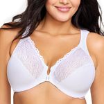 Glamorise Women's Elegance Front Close Underwire Bra, White, 42G