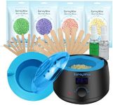 EarayWax Waxing Kit for Women Men, Wax Warmer Hair Removal at Home with Hard Wax Beads & Silicone Pot, Suitable for Sensitive Skin Brazilian Bikini, Facial, Underarms, Legs, Full body