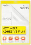 ZEFFFKA Hot Melt Adhesive Film Fabric Repair Iron-On Patch Hemming Decorating Clothing Fix Crafts Labeling Durable Washable Easy Application for Textiles Five Large Sheets for Multiple Uses