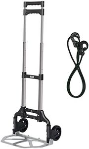 Leeyoung Dolly Cart Extended Handle Foldable Hand Truck, Aluminum Moving Dolly, 175 lb Capacity and 43.31" Long Telescoping Handle for Indoor Outdoor Moving Travel.