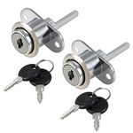 Sourcingmap 3/4 Cylinder Diameter Cabinet Drawer Lock w Key, Keyed Different 2pcs