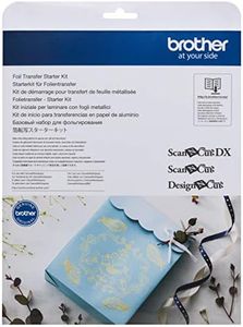 Brother ScanNCut Foil Transfer Starter Kit CAFTKIT1, Metallic Accents for Greeting Cards, Gift Tags and More, Accessory Set with Foil Sheets, Glue Pen, Pressing Tool, 50 Foiling Patterns