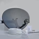 SSL Satellites Freesat HDR Satellite Dish DIY Self Installation Kit, Latest Dish with Quad LNB, Twin White Coax Cable, All necessary Brackets, Bolts and SATELLITE FINDER (10 Meter Kit, White)