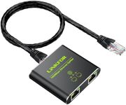 LiNKFOR Ethernet Splitter 1 in 2 Out,1000Mbps High Speed Splitter RJ45 Network Extension Connector with USB Type C Cable Gigabit Ethernet Switch Network Sharing for Cat8 Cat7 Cat6 Cat5 Cat5e
