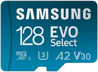 SAMSUNG EVO Select microSDMemory Card + Adapter, 128GB microSDXC, Up-to 160 MB/s, 4K UHD, UHS-I, C10, U3, V30, A2, for Mobile Phone, Smartphones, Nintendo-Switch, and Tablets (MB-ME128SA/AM)