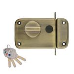 Godrej Locking Solutions and Systems Rim Deadbolt 1ck Alloy Steel Key Lock (Silver, Antique Brass Finish, Pack of 1)