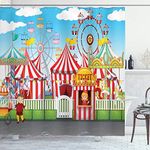 Circus Decor Shower Curtain Set, Ca