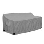 PureFit Outdoor Couch Cover Waterproof Patio Sofa Furniture Covers, 3-Seater Outdoor Cover with Air Vent and Handles, 85W x 35D x 35H Inches, Gray