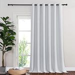 NICETOWN Patio Door Curtain Room Darkening Drapes Light Blocking Partition Room Divider Curtain Panel for Bedroom/Living Room (Greyish White, W80 x L95, 1 Panel)