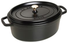 Staub Cast Iron Roaster/Cocotte, Oval 37 cm, 8 L, Black