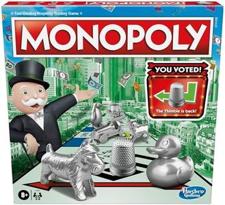 Monopoly Game, Family Board Game for 2 to 6 Players, Monopoly Board Game for Kids Ages 8 and Up, Includes Fan Vote Community Chest Cards