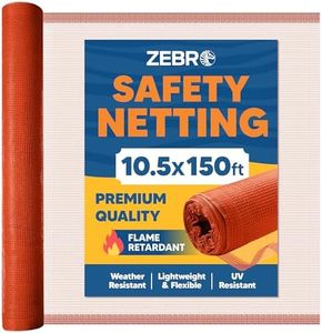 Fire Retardant Debris Safety Netting (10.5' x 150' - Orange) - High Visibility Construction & Scaffolding & Railing & Elevator Netting for Enhanced Safety - Construction Fencing