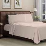 Purity Home King Blush, 100% Cotton Sheet Set, 400 Thread Count, Wrinkle-Free, Soft Sateen Hotel Quality Bed Sheets with Elasticized Deep Pocket, 4 Piece Cotton Bedding Set - Blush, King