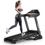 Goplus 3.75HP Folding Treadmill with Incline, Electric Superfit Treadmill w/App Control, 12 Preset & 3 Custom Programs, Blue Tooth Speaker, Heart Rate Monitor, Running Jogging Machine for Home Gym