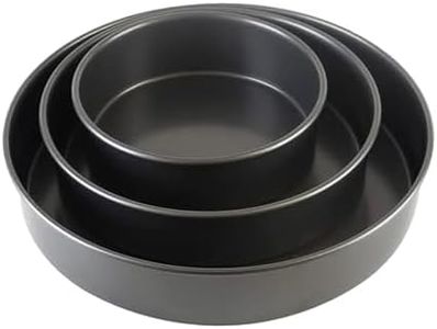 Chicago Metallic 5233128 Professional Non-Stick 3-Piece Round Cake Pan Bakeware Set, Gray