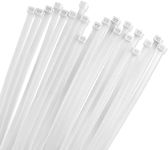 Bolt Dropper 8 Inch 1000 White Zip Cable Ties 40lbs Tensile Strength - Secure Projects with Confidence: Heavy Duty, Self-Lock Nylon Cable Wire Ties for Indoor Outdoor Use