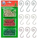 R N' D Toys Tree Ornament Hooks - Christmas Tree Decorating Metal Wire Hangers for Hanging Decorations – Assorted Colors Red, Green and Gold, Pack of 120
