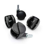 Set of 4 furniture castors castors castors for furniture black without brakes, plastic castors