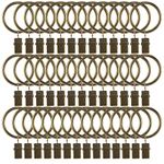 40 Pcs Curtain Hooks, Goowin 1.5 inch Curtain Rings, Rustproof Curtain Rings with Clips, Metal Solid Curtain Clips with Rings, Decorative Vintage Curtain Hooks for Drapes, Antique Bronze