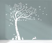 DesignDivil's Customised Full Size Beautiful Bunny Rabbits Tree Nursery Room Wall Decal DD007