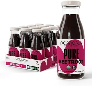 Pomona Organic Juices Pure Beet Juice, 8.4 Ounce Bottle (Pack of 12), Cold Pressed Organic Juice, Non-GMO, No Sugar Added, Not from Concentrate, Gluten Free, Kosher Certified, Preservative Free