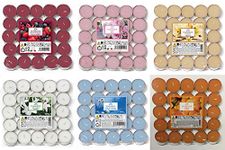 Aladino 150 Tea Lights Candles Scented Tealights- 25 x 6 Scents Mixed Pack - Cotton Flowers, Mixed Berries, Citrus, Rose, Lavender & Cinnamon