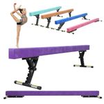 SportBob Gymnastics Beam Adjustable 8ft, High and Low Floor Balance Beam, Gymnastics Balance Beam for Kids Children Girls Training, Home Gym Equipment for All Gymnasti, Purple