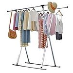 Solerconm Clothes Drying Rack Telescopic Folding Drying Rack Multi-Functional Laundry Drying Rack Free Installed Space Saving Clothes Dryer for Indoor Outdoor, Sliver